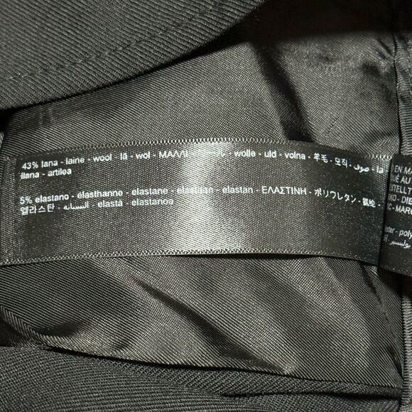 Massimo Dutti Women 10 Black Wool Blend High Rise Paperbag Dress Pants Pockets - Picture 6 of 12